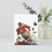 ヴィンテージ スポーツ フットボール クォーターバック プレーヤー ランニング ポストカード (スタンド正面)