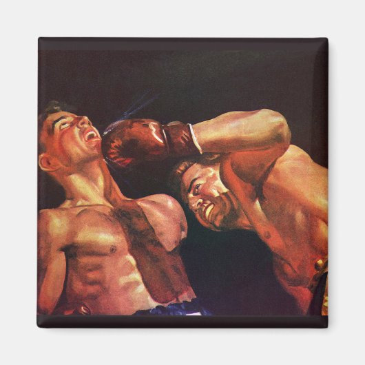 ヴィンテージ スポーツ ボクシング、ボクサーがパンチを打ち合う マグネット (正面)