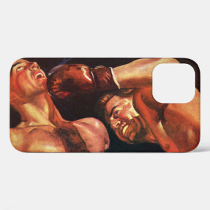 ヴィンテージ スポーツ ボクシング、ボクサーがパンチを打ち合う iPhone 12ケース