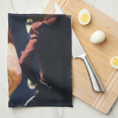 ヴィンテージ スポーツ ボクシング、ボクサーがリングを離れる キッチンタオル (四つ折り)