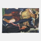 ヴィンテージ スポーツ ボクシング、ボクサーがリングを離れる キッチンタオル (横)