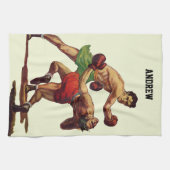 ヴィンテージ スポーツ ボクシング、ボクサーが戦う, キッチンタオル (横)