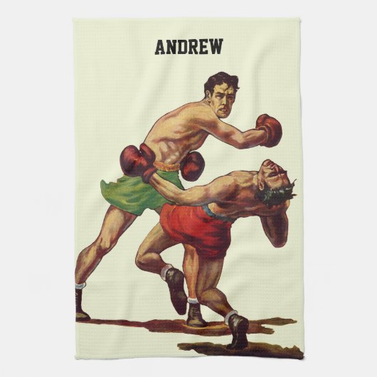 ヴィンテージ スポーツ ボクシング、ボクサーが戦う, キッチンタオル (縦)