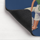 ヴィンテージ スポーツ、ラケットを持つテニスプレーヤーが衝突 マウスパッド (コーナー)