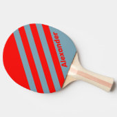 ヴィンテージ スポーツ レッド シー ストライプ ネーム 卓球ラケット (横)