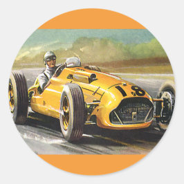 ヴィンテージ スポーツ レース、黄色 レーシングカー レーサー ラウンドシール