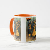 ヴィンテージ スポーツ、女子バスケットボール チームの試合 マグカップ (正面左)