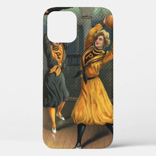 ヴィンテージ スポーツ、女子バスケットボール チームの試合 Case-Mate iPhoneケース (裏面)
