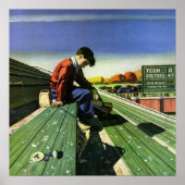 ヴィンテージ スポーツ、応援合戦後の哀愁のサッカーファンとマイク ポスター (正面)