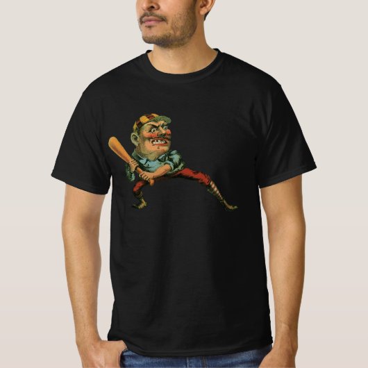 ヴィンテージ スポーツ 怒った野球選手 バッター Tシャツ (正面)