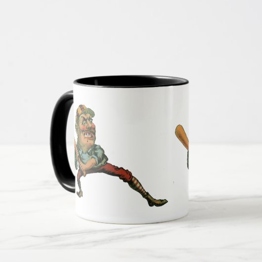 ヴィンテージ スポーツ、怒れる野球選手のバッター マグカップ (正面左)