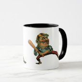 ヴィンテージ スポーツ、怒れる野球選手のバッター マグカップ (正面右)