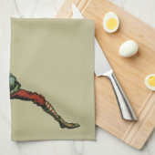 ヴィンテージ スポーツ、怒れる野球選手 バッター キッチンタオル (四つ折り)