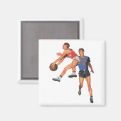 ヴィンテージ スポーツ, 試合中のバスケットボール選手 マグネット (正面/裏面)