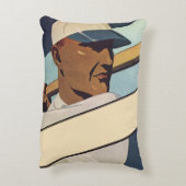 ヴィンテージ スポーツ 野球のバッター、スタイリッシュなアート アクセントクッション (裏面(縦))