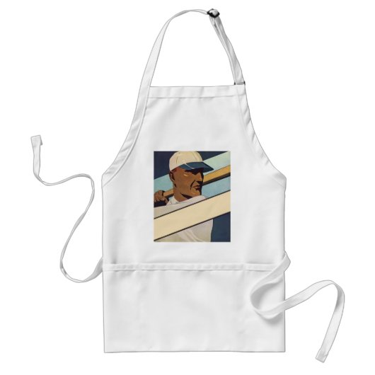 ヴィンテージ スポーツ 野球のバッター、スタイリッシュなアート スタンダードエプロン (正面)