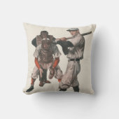 ヴィンテージ スポーツ 野球選手 クッション (正面)