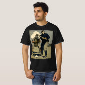 ヴィンテージ スポーツ 野球選手 スタイリッシュアート Tシャツ (正面フル)