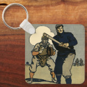ヴィンテージ スポーツ 野球選手, スタイル化されたアート キーホルダー (正面)