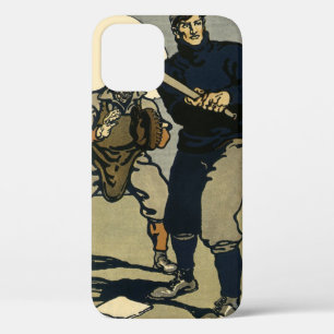 ヴィンテージ スポーツ 野球選手, スタイル化されたアート iPhone 12ケース