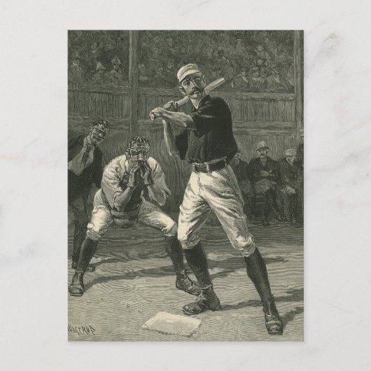 ヴィンテージ・スポーツ、野球選手 ポストカード (正面)