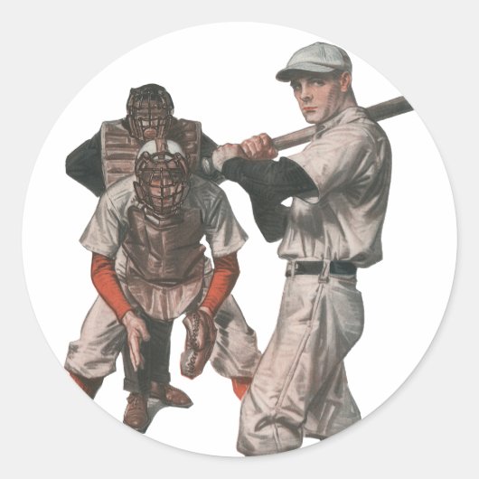 ヴィンテージ スポーツ 野球選手 ラウンドシール (正面)