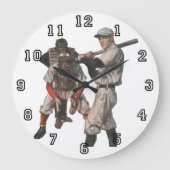ヴィンテージ スポーツ 野球選手 ラージ壁時計 (正面)