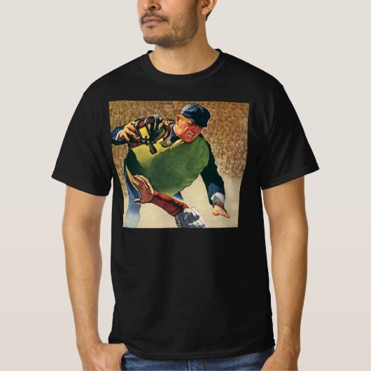 ヴィンテージ スポーツ 野球選手 審判員 Tシャツ (正面)