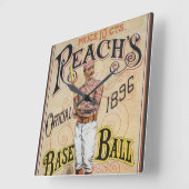 ヴィンテージ スポーツ 野球、リーチのガイド カバー アート スクエア壁時計 (傾斜)