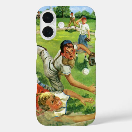ヴィンテージ スポーツ 野球、子供たちのチームがプレイ Case-Mate iPhoneケース (裏面)