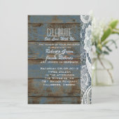 ヴィンテージ スレートブルー バーンワードレース カントリーウェディング 招待状 (スタンド正面)