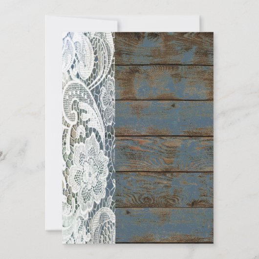 ヴィンテージ スレートブルー バーンワードレース カントリーウェディング 招待状 (裏面)