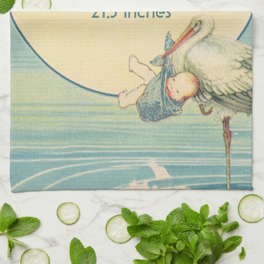 ヴィンテージ スワロー 赤ちゃん男の子のブランケット、世界へようこそ キッチンタオル (折り畳み)