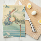 ヴィンテージ スワロー 赤ちゃん男の子のブランケット、世界へようこそ キッチンタオル (四つ折り)