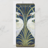 ヴィンテージ スワン アートデコ ウェディング メニュー カード (裏面)