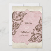 ヴィンテージ スワール エッチング - 結婚式招待状 招待状 (裏面)