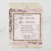 ヴィンテージ スワール エッチング - 結婚式招待状 招待状 (正面/裏面)