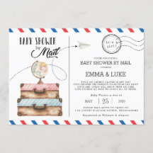 ヴィンテージ·スーツケース·ベビー·シャワー（長距離郵便）