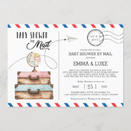 ヴィンテージ·スーツケース·ベビー·シャワー（長距離郵便） 招待状