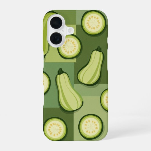ヴィンテージ・ズッキーニ柄 iPhone 16ケース (裏面)