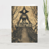 ヴィンテージ セイラム 魔女 ゴシック 怖い スプーキー ハロウィン カード (正面)