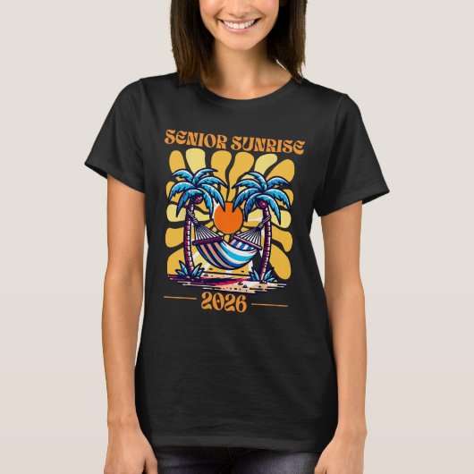 ヴィンテージ セニア サンライズ 2026 高校卒業 Tシャツ (正面)