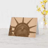 ヴィンテージ セピアトーン 自由の女神像 カード (黄色い花)