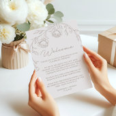 ヴィンテージ セピア 結婚式の進行表 & ウェルカムレター ノートカード