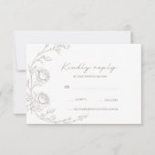 ヴィンテージ セピア 結婚式 RSVP カード (正面)