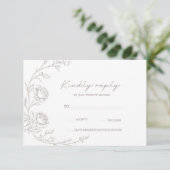 ヴィンテージ セピア 結婚式 RSVP カード (スタンド正面)