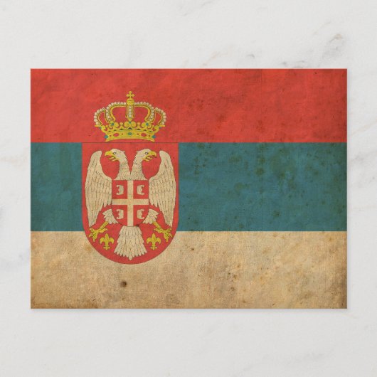 ヴィンテージ セルビア国旗 ポストカード (正面)
