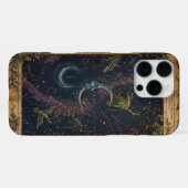 ヴィンテージ セレスティアル アストロ ルナ 月 星座 iPhoneケース (裏面横)