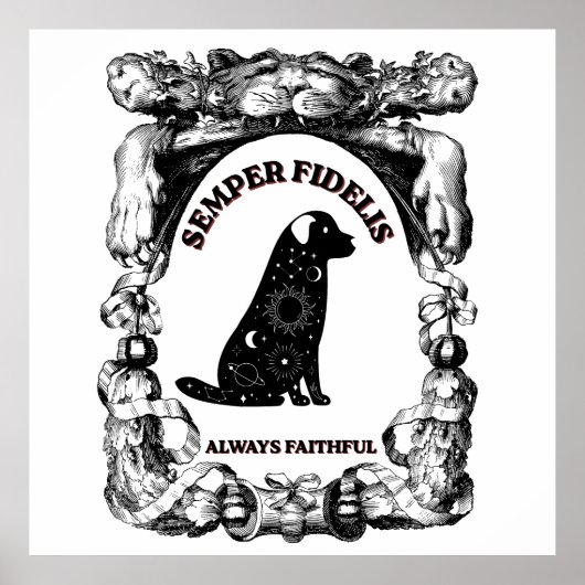 ヴィンテージ セレスティアル ドッグ ポスター Semper Fidelis (正面)