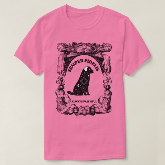 ヴィンテージ セレスティアル ドッグ ポスター Semper Fidelis Tシャツ (デザイン正面)